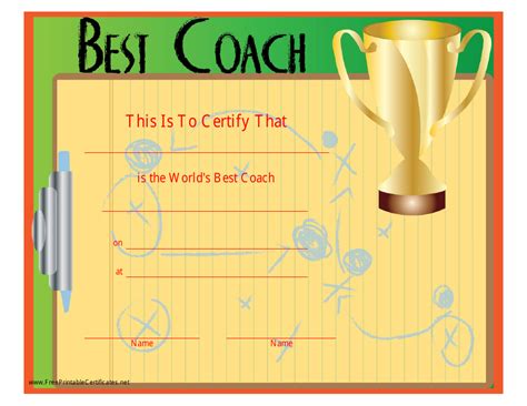 free printable coaching certificate